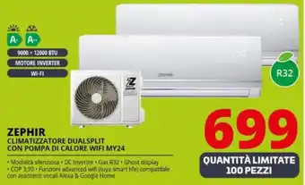 Comet ZEPHIR CLIMATIZZATORE DUALSPLIT CON POMPA DI CALORE WIFI MY24 offerta