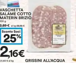 Coop Vaschetta salame cotto materin brizio offerta