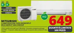 Comet MITSUBISHI CLIMATIZZATORE FISSO MONOSPLIT MUZ-DW35VF+MSZ-DW35VF offerta