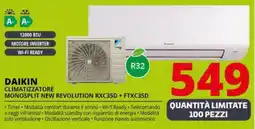 Comet DAIKIN CLIMATIZZATORE MONOSPLIT NEW REVOLUTION RXC35D + FTXC35D offerta