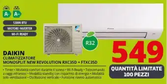 Comet DAIKIN CLIMATIZZATORE MONOSPLIT NEW REVOLUTION RXC35D + FTXC35D offerta