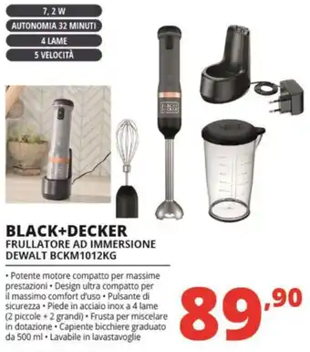 Comet BLACK+DECKER FRULLATORE AD IMMERSIONE DEWALT BCKM1012KG offerta