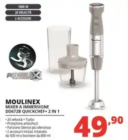 Comet MOULINEX MIXER A IMMERSIONE DD672B QUICKCHEF+ 2 IN 1 offerta