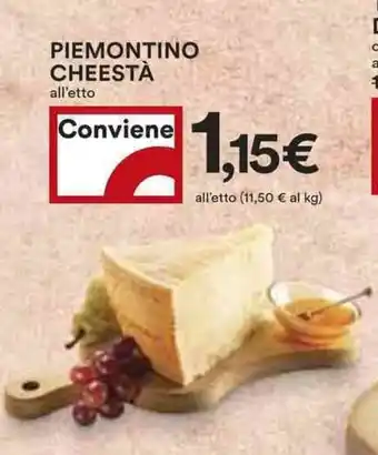 Coop Piemontino cheestà all'etto offerta