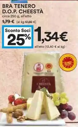 Coop Bra tenero d.o.p. cheestà circa all'etto offerta