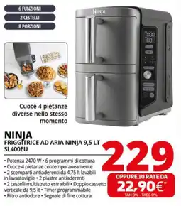 Comet NINJA FRIGGITRICE AD ARIA NINJA 9,5 LT SL400EU offerta