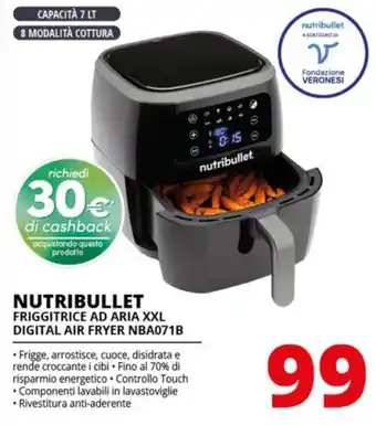 Comet NUTRIBULLET FRIGGITRICE AD ARIA XXL DIGITAL AIR FRYER NBA071B offerta