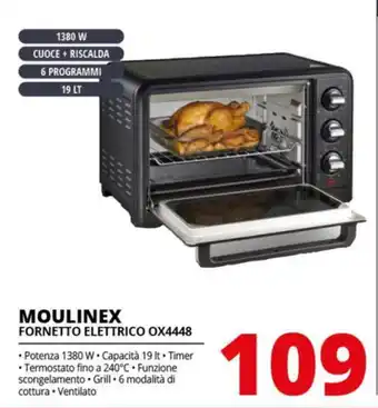 Comet MOULINEX FORNETTO ELETTRICO OX4448 offerta