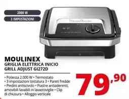 Comet MOULINEX GRIGLIA ELETTRICA INICIO GRILL ADJUST GI272D offerta