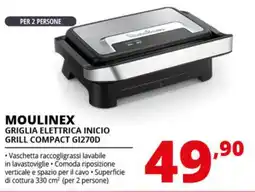 Comet MOULINEX GRIGLIA ELETTRICA INICIO GRILL COMPACT G1270D offerta