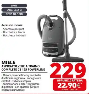 Comet MIELE ASPIRAPOLVERE A TRAINO COMPLETE C3 125 POWERLINE offerta