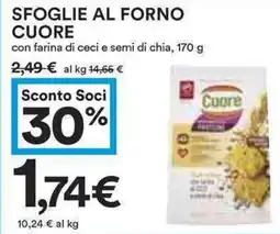 Coop Sfoglie al forno cuore con farina di ceci e semi di chia, offerta