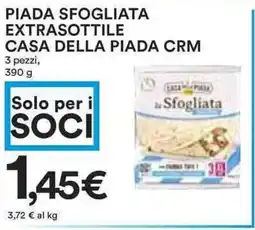 Coop Piada sfogliata extrasottile casa della piada crm 3 pezzi, offerta