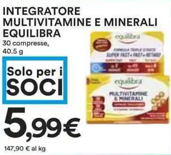 Coop Integratore multivitamine e minerali equilibra 30 compresse offerta