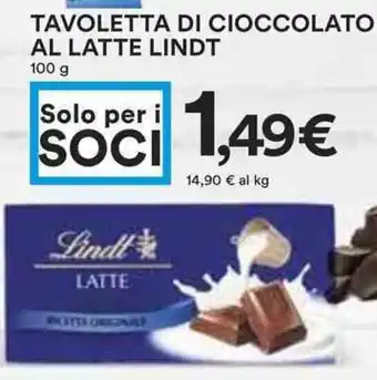 Coop Tavoletta di cioccolato al latte lindt offerta