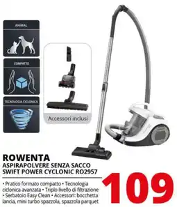 Comet ASPIRAPOLVERE SENZA SACCO SWIFT POWER CYCLONIC RO2957 offerta