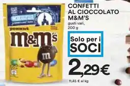 Coop Confetti al cioccolato m&m's gusti vari, offerta