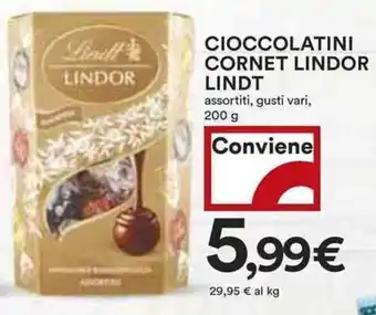 Coop Cioccolatini cornet lindor lindt assortiti, gusti vari, offerta