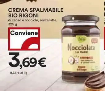 Coop Crema spalmabile bio rigoni di cacao e nocciole, senza latte, offerta