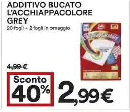 Coop Additivo bucato l'acchiappacolore grey 20 fogli + 2 fogli in omaggio offerta