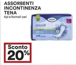 Coop Assorbenti incontinenza tena tipi e formati vari offerta