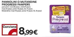 Coop Pannolini o mutandine progressi pampers offerta