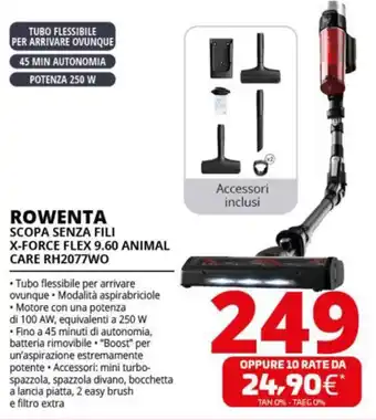 Comet ROWENTA SCOPA SENZA FILI X-FORCE FLEX 9.60 ANIMAL CARE RH2077WO offerta