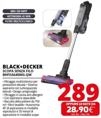 Comet BLACK+DECKER SCOPA SENZA FILO BHFEA640WG-QW offerta