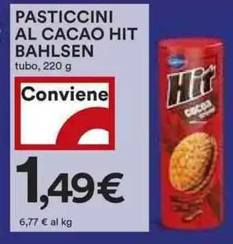 Coop Pasticcini al cacao hit bahlsen tubo, offerta