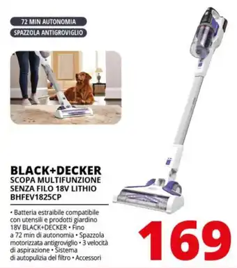 Comet BLACK+DECKER SCOPA MULTIFUNZIONE SENZA FILO 18V LITHIO BHFEV1825CP offerta