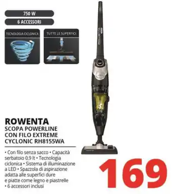 Comet ROWENTA SCOPA POWERLINE CON FILO EXTREME CYCLONIC RH8155WA offerta