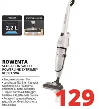 Comet ROWENTA SCOPA CON SACCO POWERLINE EXTREME RH8037WA offerta