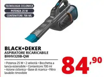 Comet BLACK+DEKER ASPIRATORE RICARICABILE BHHV320B-QW offerta