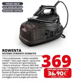 Comet ROWENTA SISTEMA STIRANTE DG9661F0 offerta