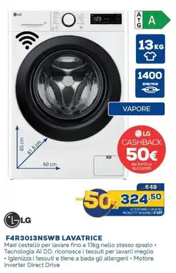 Euronics LG F4R3013NSWB LAVATRICE offerta