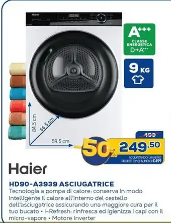 Euronics Haier HD90-A3939 ASCIUGATRICE offerta