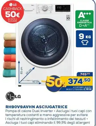 Euronics LLG RH90V9AVHN ASCIUGATRICE offerta