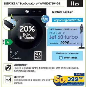 Euronics BESPOKE AI™ EcoDosatore® WW11DB7B94GB offerta