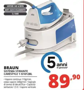 Comet BRAUN SISTEMA STIRANTE CARESTYLE 1 IS1012BL offerta