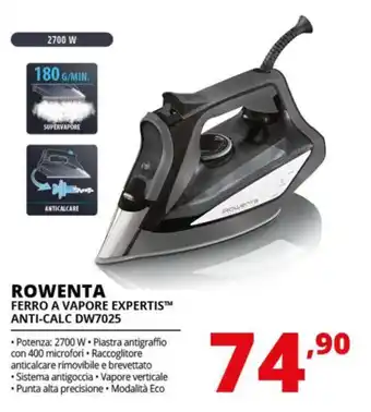 Comet ROWENTA FERRO A VAPORE EXPERTIS™ ANTI-CALC DW7025 offerta