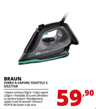 Comet BRAUN FERRO A VAPORE TEXSTYLE 5 SI5277GR offerta