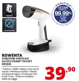 Comet ROWENTA STIRATORE VERTICALE ACCESS STEAM™ POCKET DR3030 offerta