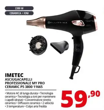 Comet IMETEC ASCIUGACAPELLI PROFESSIONALE MY PRO CERAMIC P5 3800 11665 offerta