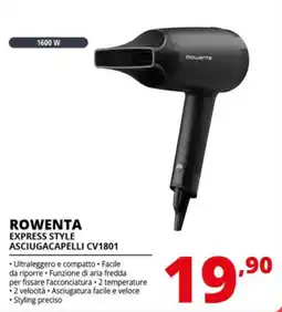 Comet ROWENTA EXPRESS STYLE ASCIUGACAPELLI CV1801 offerta