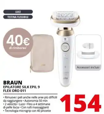 Comet BRAUN EPILATORE SILK EPIL 9 FLEX ORO 011 offerta