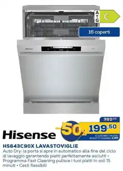 Euronics Hisense HS643C90X LAVASTOVIGLIE offerta