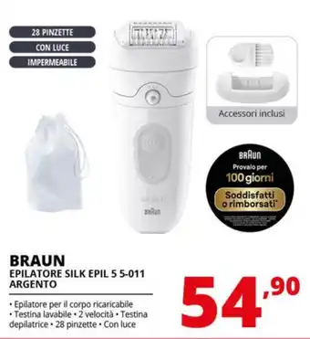 Comet BRAUN EPILATORE SILK EPIL 5 5-011 ARGENTO offerta