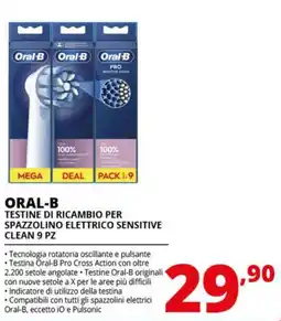 Comet Oral-b testine di ricambio per spazzolino elettrico sensitive clean 9 pz offerta