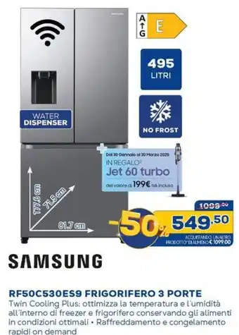 Euronics SAMSUNG RF50C530ES9 FRIGORIFERO 3 PORTE offerta