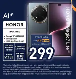 Unieuro HONOR Magic7 Lite offerta